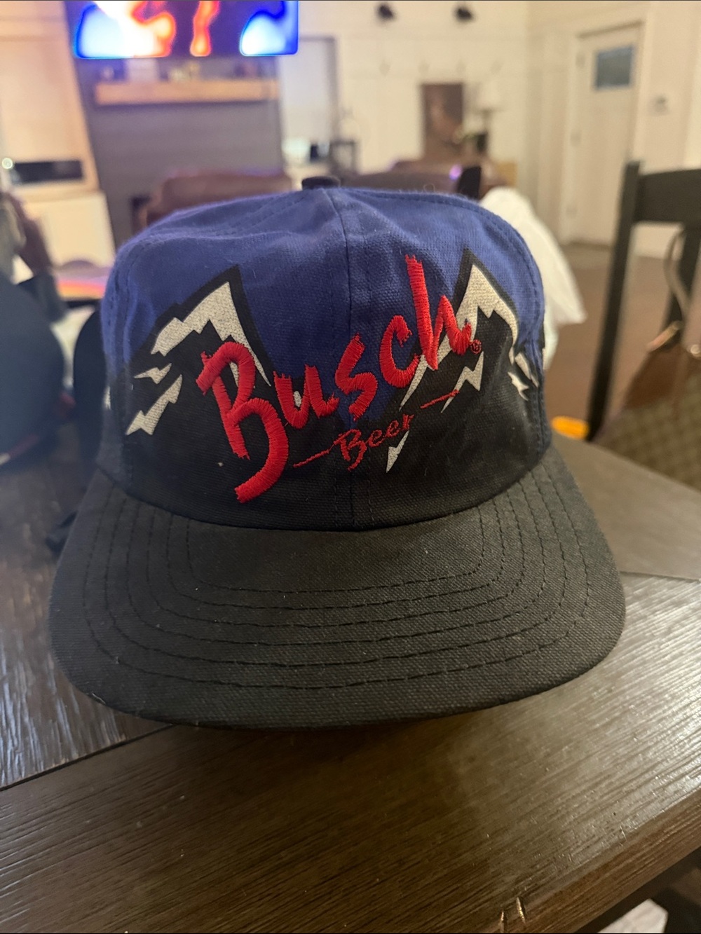 Vintage rare 1970’s Busch Beer Embroidered Mountain Hat SnapBack